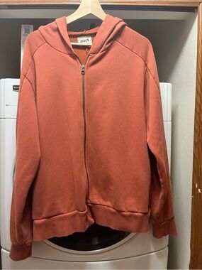 Pact Organic Burnt Orange Hoodie Size Large *flawed*